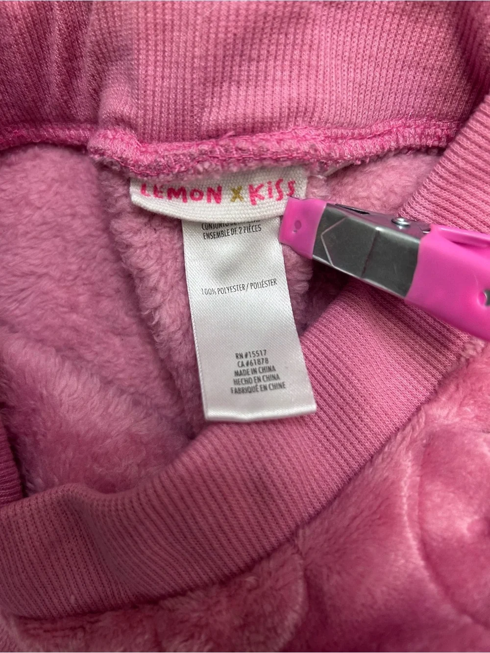 Kids Plush Pink 2-Piece Sweatsuit Set - Cozy Half-Zip Top & Jogger Pants